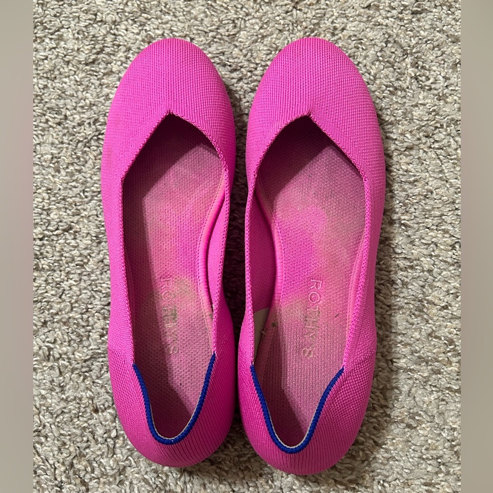 Rothy's Dragonfruit Pink Knit Ballet Flats - Picture 5 of 13